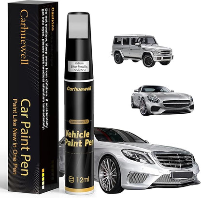 (775/9775) Iridium Silver Metallic Touch Up Paint Compatible with Mercedes-Benz, Exact Match Car Paint Pen Automotive Scratch Repair Remover Kit Quick & Easy Solution for Vehile Chips and Nicks