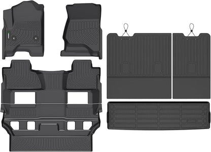 ANBINGO®Floor Mats Fit for Chevy Tahoe/GMC Yukon 2015-2020(Bucket Seat / 7 Seat)(Not for XL)&Cargo Liners&Seatback All Weather Mats for Tahoe TPE Car Rugs for Yukon Rubber Trunk Carpet for Tahoe