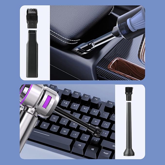 Handheld Car Vacuum Cleaner with Brushless Motor, 16000PA Strong Suction Vacuum & Compressed Air Dusters with LED Light Type C Mini Portable Hand Vacuum Blower for Car Home Office