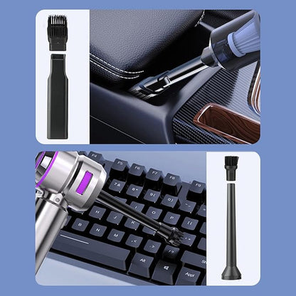 Handheld Car Vacuum Cleaner with Brushless Motor, 16000PA Strong Suction Vacuum & Compressed Air Dusters with LED Light Type C Mini Portable Hand Vacuum Blower for Car Home Office