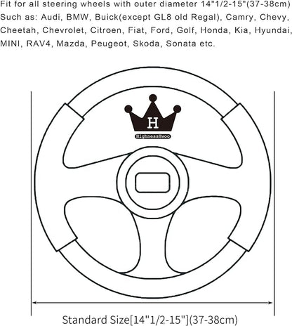 Car Steering Wheel Covers for Women Padded Carbon Fiber PU Leather Cute Auto Interior Accessories for Vehicle, Sedan, Universal, Anti Slip, Red, Standard Size 14.5-15"(37-38cm)
