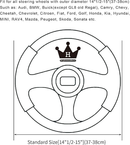 Car Steering Wheel Covers for Women Padded Carbon Fiber PU Leather Cute Auto Interior Accessories for Vehicle, Sedan, Universal, Anti Slip, Pink, Standard Size 14.5-15"(37-38cm)