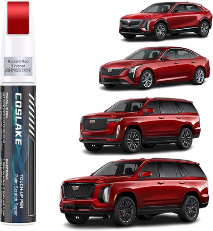 Car Touch Up Paint(Radiant Red Tintcoat(GNT/WA170H)) for Cadillac, Car Paint Scratch Repair Kit, Quick & Easy Solution to Repair, 2 in 1 Scratch Remover Pen with 2PCS Disposable Micro Applicators