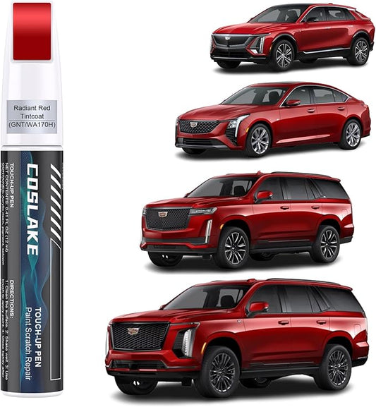 Car Touch Up Paint(Radiant Red Tintcoat(GNT/WA170H)) for Cadillac, Car Paint Scratch Repair Kit, Quick & Easy Solution to Repair, 2 in 1 Scratch Remover Pen with 2PCS Disposable Micro Applicators