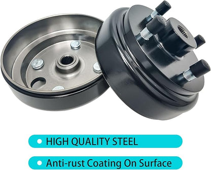Golf Cart Brake Drum Assembly Kit for EZGO TXT, Rear Brake Drum Hub with 24 Splines Compatible with 1982-up Electric and 1982-1993 2-Cycle Gas Vehicles Replaces 19186G1P - 1 Pack