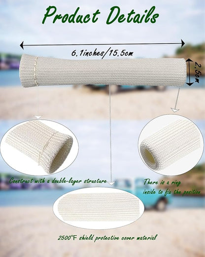 Spark Plug Wire Boots Shield - 8 PCS 2500° Spark Plug Wire Boots Protector, 6 Inches Spark Plug Heat Sleeve Protection Cover Replacement for LS1 / LS2 SBC BBC 350 454 Car Truck, White