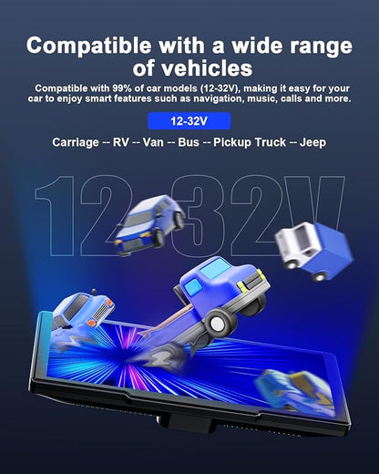 8.1'' Wireless Apple Carplay Screen for Car, Android Auto with Backup Camera, Portable Car Stereo Touchscreen with OTA/GPS Navigation/Mirror Link/Voice Control/Bluetooth/AUX/FM/WiFi