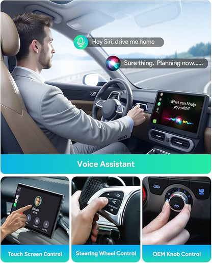 FAHREN Wireless CarPlay Adapter for iPhone& Android Auto, Support Netflix/YouTube, Mini Android Auto Wireless Adapter, Plug & Play,Only Fit with The 2018+ Cars with OEM Wired CarPlay