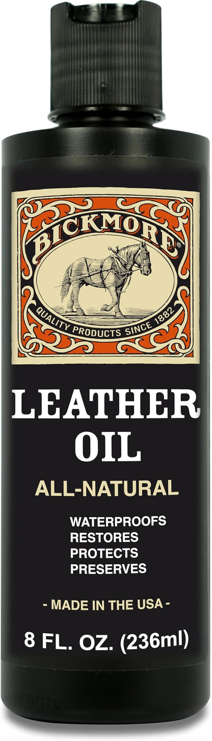 Leather Oil Leather Conditioner 8oz | Waterproofs, Protects, and Restores Boots, Jackets, Auto, Furniture, and All Leather Goods | Made in The USA