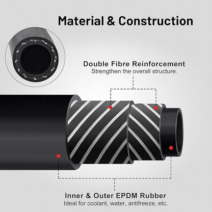 EVIL ENERGY 3/4" Heater Hose Coolant Radiator Straight 100PSI SAE 20R3 25FT Black