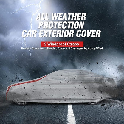 Favoto Car Cover Waterproof Outdoor - Custom Fit for Ford Mustang (1964-2024) All Weather with Reflective Stripe Snow Sun Dust UV Protection Full Exterior Cover