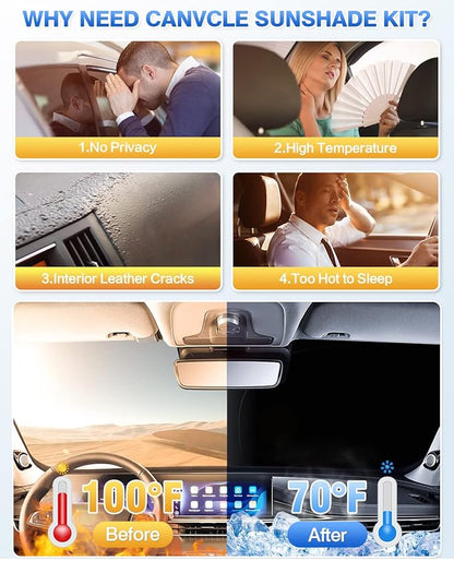 Sunshades for Kia Soul 2020-2025 2026 Accessories Windshield Sun Shade Side Rear Window Shade Cover Sun Visor Shield Privacy Protection Keep Vehicle Cool Black 6PCS