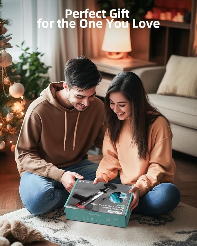 2-in-1 Car Vacuum&Air Duster,80W/16kpa/12KRPM/30 Mins,High Powerful Dust Cleaner Portable Cordless Vacuum Pro,Compressed Air Blower,Lightweight Rechargeable Handheld Mini Vacuum for Car/Home/Office