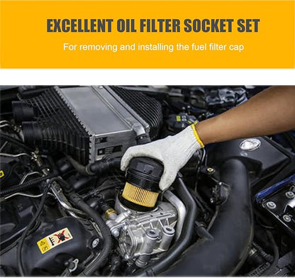 Oil Filter Socket Set 14pcs 3/8" Cap Wrenches Tool Kit