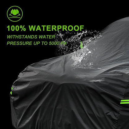 KouKou SUV Car Cover Waterproof All Weather, 7 Layers Outdoor Jeep Car Covers for Automobiles Rain Snow UV Protection, Universal Fit BMW X5, Ford Explorer, Acura MDX, ect.(Length 191-201 inch)