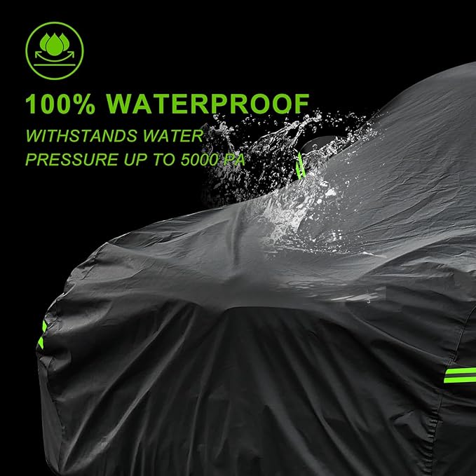 KouKou Car Cover Waterproof All Weather, 7 Layers Outdoor Car Covers for Automobiles with Zipper, Universal Fit Hatchback Subaru Impreza,Mazda 3,VW Golf, BMW X2, ect. (Length to164-178 inch)