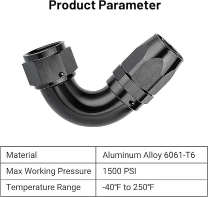 EVIL ENERGY 12AN 120 Degree One Piece Full Flow Hose End Fitting Swivel For CPE Braided Hose