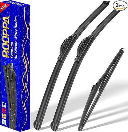3 wipers Replacement for 2009-2016 Toyota Venza, Windshield Wiper Blades Original Equipment Replacement - 26"/22"/12" (Set of 3) U/J HOOK