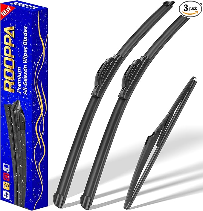 3 wipers Replacement for 2006-2012 Toyota Rav4, Windshield Wiper Blades Original Equipment Replacement - 24"/17"/12" (Set of 3) U/J HOOK