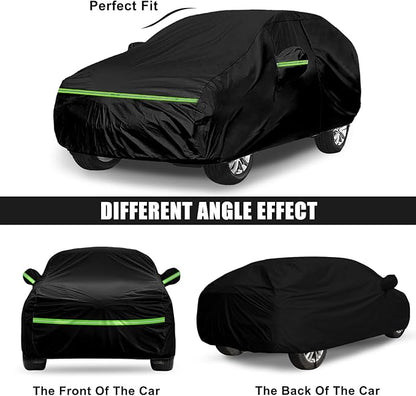 Waterproof Car Cover Compatible with Toyota C-HR 2018-2025, Black 210T Inside Cotton Cover with Door Zippers for Snow Rain Dust Outdoor Protection