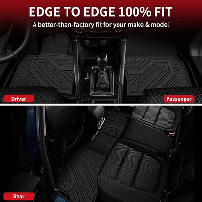 LASFIT Floor Mats & Trunk Mat Fit for Mazda CX50 2025 2024 2023 (Not for Hybrid) Custom Fit CX 50 Floor Liners TPE All Weather Car Mats Accessories, 1st & 2nd Row & Cargo Mat for CX-50-Black