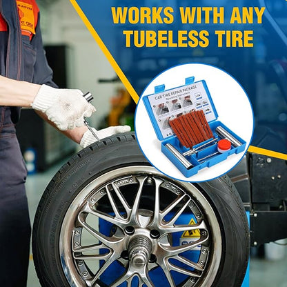 BETOOLL Universal Tire Repair Kit, Heavy Duty 22 Pcs Emergency Tire Plug Kit, for car Motorcycle, Truck, ARB，ATV, Tractor, RV, SUV, Trailer