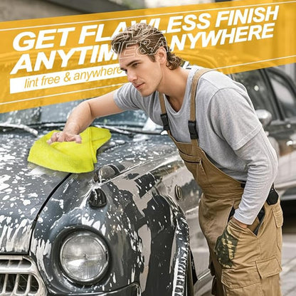 Car Wash Drying Towels,Absorbent,Lint-Free, Extra Soft,Reusable and Durable,Interior&Exterior, Microfiber Drying Towels for Cars 16in x 16in-6 Packs Yellow