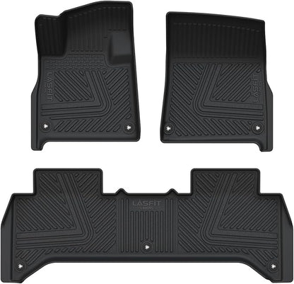 LASFIT Floor Mats for Rivian R1T 2025, All Weather Floor Liner TPE Custom Fit Car Mats for Rivian R1T 1st & 2nd Row Rubber Mats, Black,Tasteless, Durable and Easy to Clean