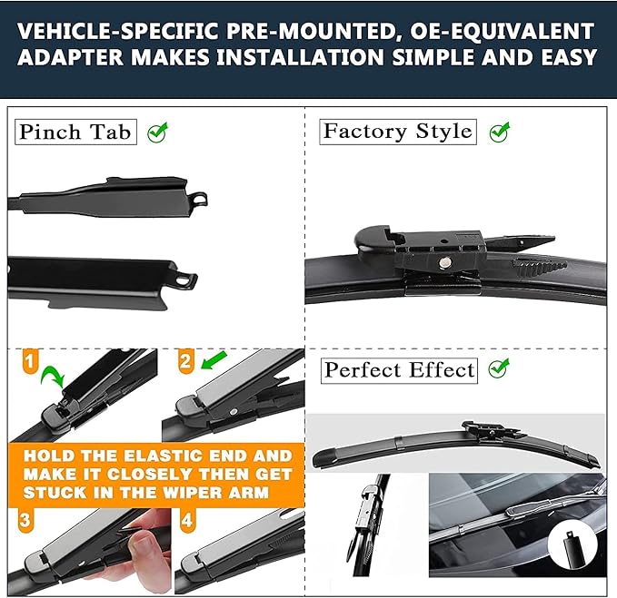 AUTOBOO 28"+28" Windshield Wipers with 12 Inch Rear Wiper Blade Replacement for Ford Focus 2012 2013 2014 2015 2016 2017 2018 -Original Factory Quality (Pack of 3)