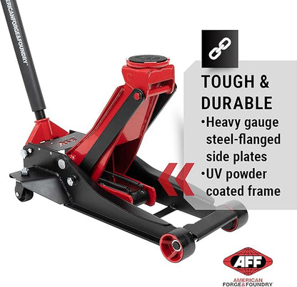 AFF 4 Ton Floor Jack - Low Profile Car Jack with Lightning Lift Hydraulic - Super Duty