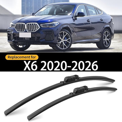 Replacement for BMW X6 2020-2026 Windshield Wiper Blades, 2 Pcs of Car Front Window Wiper Blades for BMW X6 2020 2021 2022 2023 2024 2025 2026