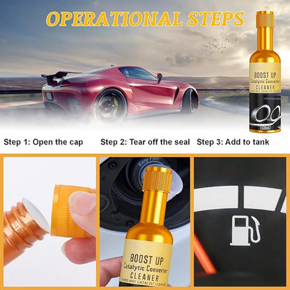 Catalytic Converter Cleaner,120 ml Auto Parts Engine Cleaner, Exhaust System Pipe Carbon Removal Treatment Additive Oil, Fuel System Treatment Oil Additive for Gas and Diesel Car (120ml-2PC)