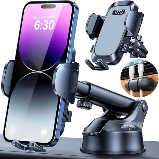 2025 Ultimate Car Phone Mount【98+LBS Strongest Suction & Military-Grade】【Patent & Safety Certs】 Cell Phone Holder Truck Stand for Dashboard Windshield Vent for iPhone 16 Pro Max Samsung (Light Grey)