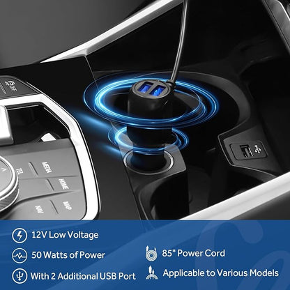 Sealy 12-Volt Heated Car Blanket with 2 USB Output Ports, 3 Heating Levels & 4 Hours Auto Off, Electric Blanket for Car, Truck, SUV, RV or Camping, Machine Washable, 59" X 43", Navy