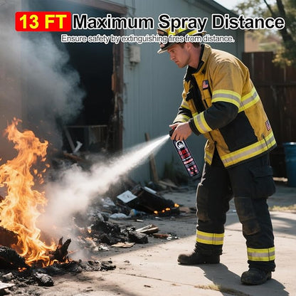 2Pack Dry Stop Fire Spray for Home - Auto Fire Extinguisher for Truck Vehicle, 600g Dry Chemical Powder A B C Fire Extinguisher for Kitchen, Car, Boat, Marine, Portable Use (2 Blue)