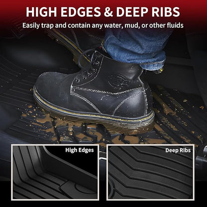LASFIT Floor Mats & Cargo Mat for Mercedes Benz GLC 2025 2024 2023 (Not for Coupe), GLC300 / GLC300e / GLC43 AMG, All Weather TPE Car Mats for GLC 2023-2025, 1st & 2nd Row & Trunk Liner Set, Black