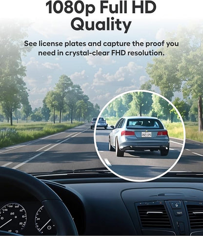 Nexar Beam2 Mini Dash Cam Car Camera 128GB Storage 24H Parking Mode Wide Angle FHD Lens Wireless Dash Camera for Cars Includes $25 OBD Hardwire Kit for Continuous Power