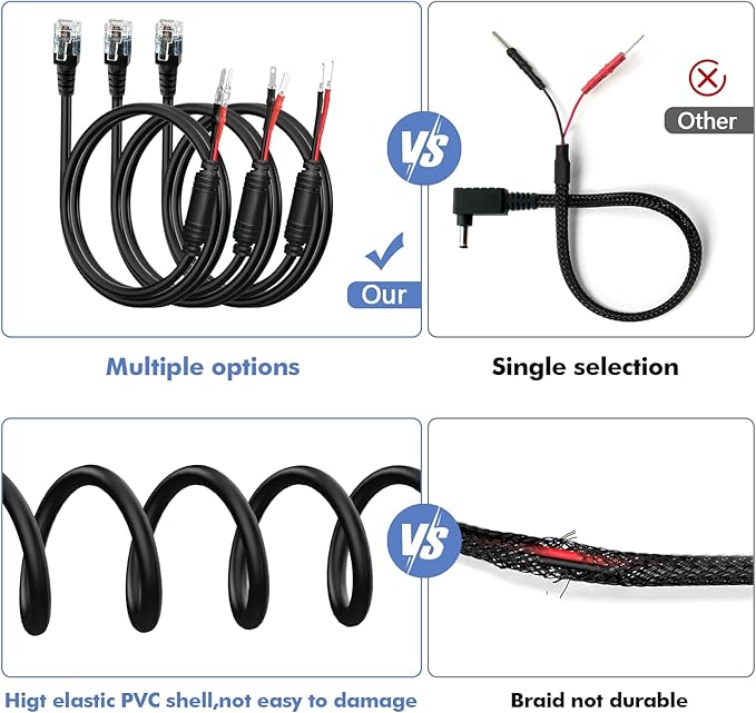Radar Detector Hardwire Power Cord, Rearview Mirror Plug Cable, with Inline Fuse Holder,Suitable for Escort Beltronics Valentine One Cobra Whistler Radar Detector,3-Piece Set,17.7'' (RJ11)