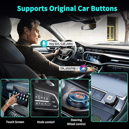 Wireless CarPlay Adapter for iPhone - Mini USB Design, Plug & Play, Auto Connect,Convert Wired to Wireless CarPlay in Seconds, iOS 10+ Compatible (2025 Upgrade) for Cars 2016+ (Black)