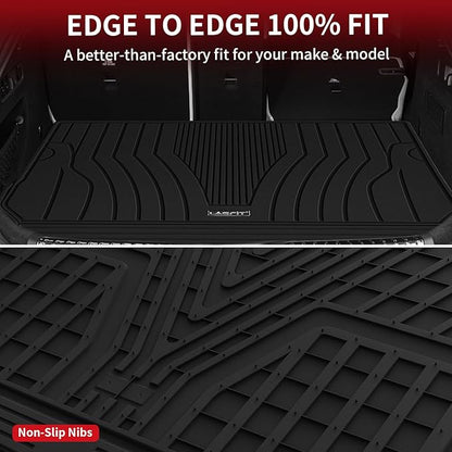 LASFIT Cargo Mat for Mercedes Benz GLC SUV 2025 2024 2023 300 / 300e / 43 AMG, All Weather TPE Custom Fit Mercedes Benz GLC SUV Trunk Mat Cargo Liner, Black