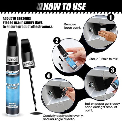 Gloss Black Rim Touch Up Paint - Car Wheel Repair Kit Curb Rash, Gloss or Matte Black Rim Touch Up Paint, Quick And Easy Wheel Scratch Repair Kit, Wheel Repair Kit Curb Rash (Gloss Black)