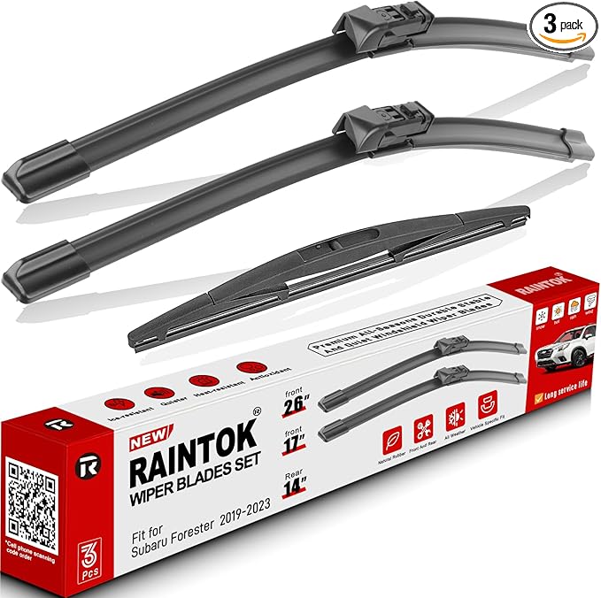 Windshield Wiper Blades Replacement for Subaru Forester 2019 2020 2021 2022 2023 2024 Original Factory Quality Front Rear Wipers Blade Set for My Car - 26" 17" 14" (Pack of 3)