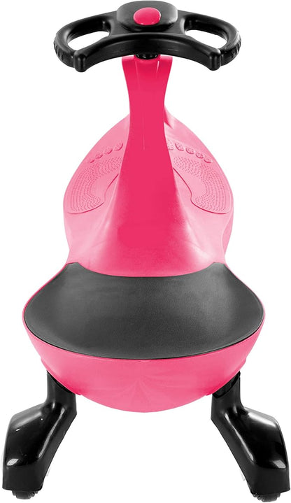 Wiggle Car Ride On Toy - No Batteries, Gears or Pedals - Twist, Swivel, Go - Outdoor Ride Ons for Kids 3 Years and Up by Lil' Rider (Hot Pink)