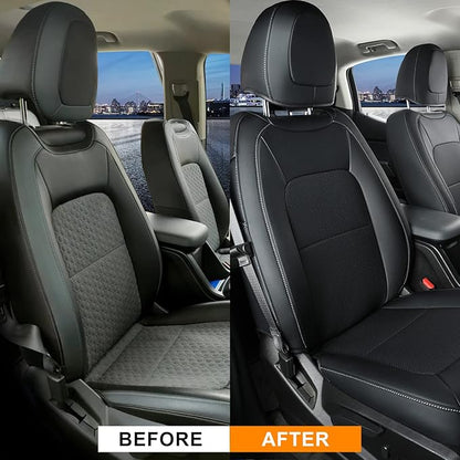 LUCKYMAN CLUB 2 Front Chevy Colorado Seat Covers, fit for 2023 2024 2025 Colorado Crew Cab Z71 LT ZR2 Work Truck with Faux Leather (Black 2 pcs)