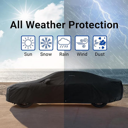iCarCover Custom Car Cover for Buick Lacrosse (2005-2019) Waterproof All-Weather Rain Snow UV Sun Protector Full Exterior Indoor Outdoor Car Cover (Stripe - Black/Gray)