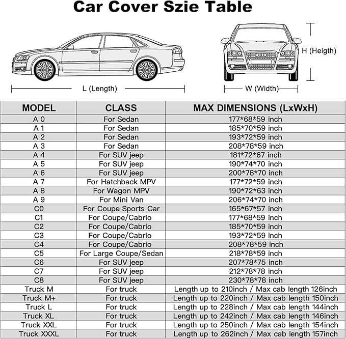 Kayme 6 Layers Truck Cover Waterproof All Weather, Sun Uv Rain Protection Heavy Duty Outdoor Pickup Cover, Universal Fit (Length Up to 242 inch) XL