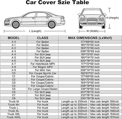 Kayme 6 Layers Truck Cover Waterproof All Weather, Sun Uv Rain Protection Heavy Duty Outdoor Pickup Cover, Universal Fit (Length Up to 242 inch) XL