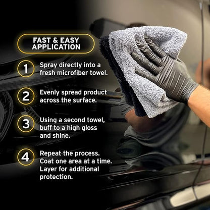 Ethos Ceramic Speed Wax - Ceramic Coating for Cars - Ceramic Coating Car Wax Spray - Ceramic Car Wax Polish Hydrophobic Top Coat Polish Formulated with Reactive Sio2 Copolymers
