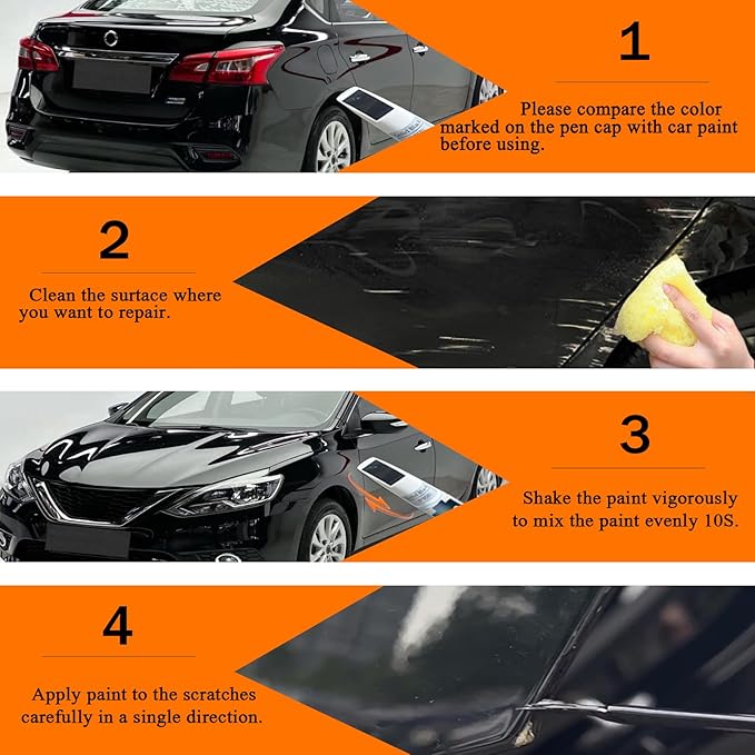 K23 Brilliant Silver Metallic Touch Up Paint for Nissan, Car Paint Pen Scratch Repair Two-In-One Touch Up Paint, Premium Car Scratch Remover for Deep Scratches