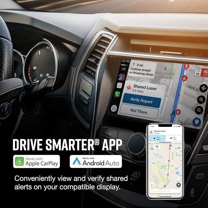 Escort MAX 360c Laser Radar Detector - WiFi and Bluetooth Enabled, 360° Protection, Extreme Long Range, Voice Alerts, Apple CarPlay and Android Auto Compatible, Black